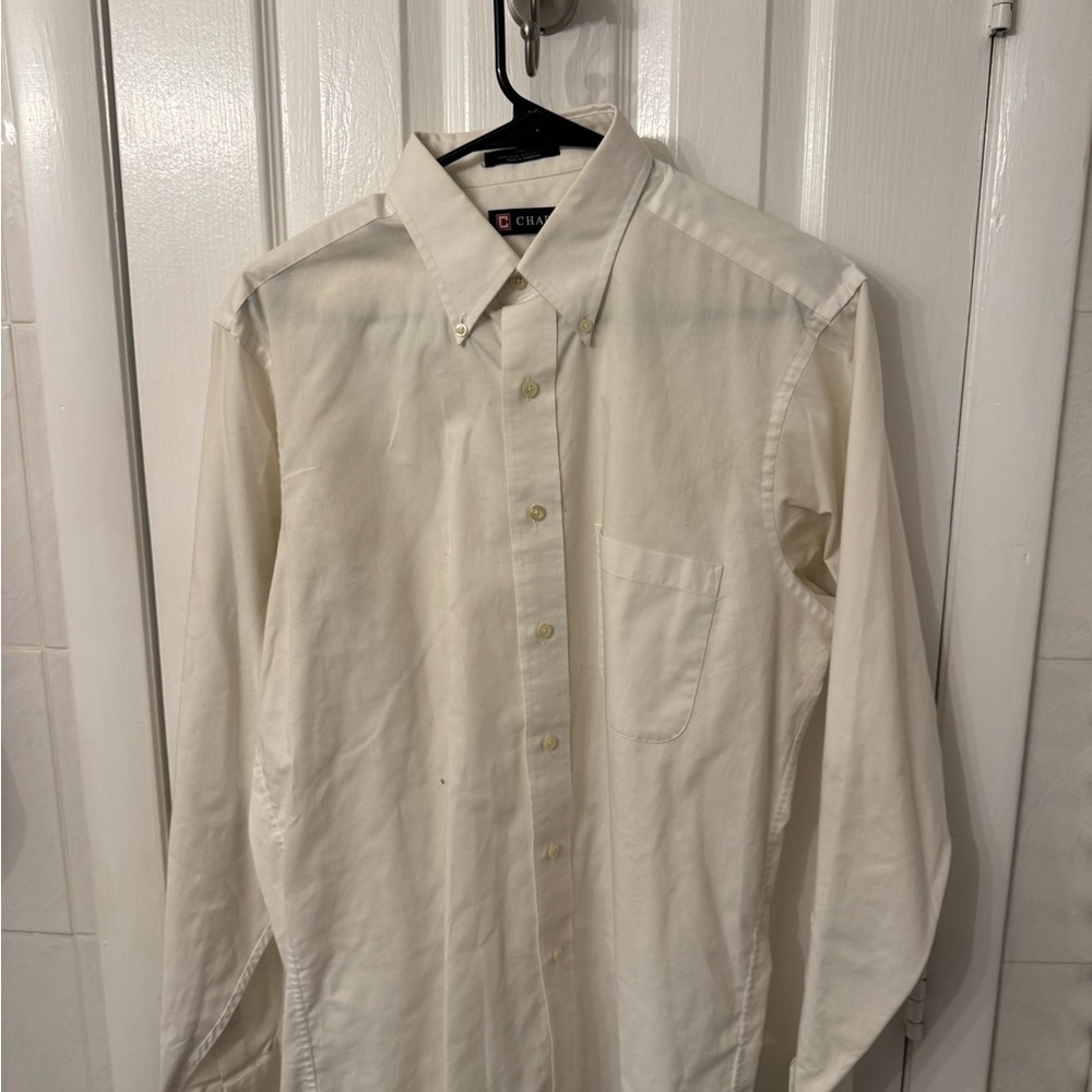Chaps White Dress Shirt Classic Long-Sleeved
